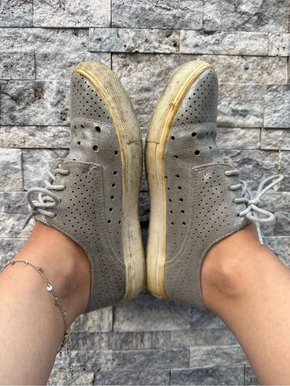 Well Loved Work Silver Shoes